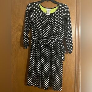 Bonnie Jean Black & White Polka Dot Dress